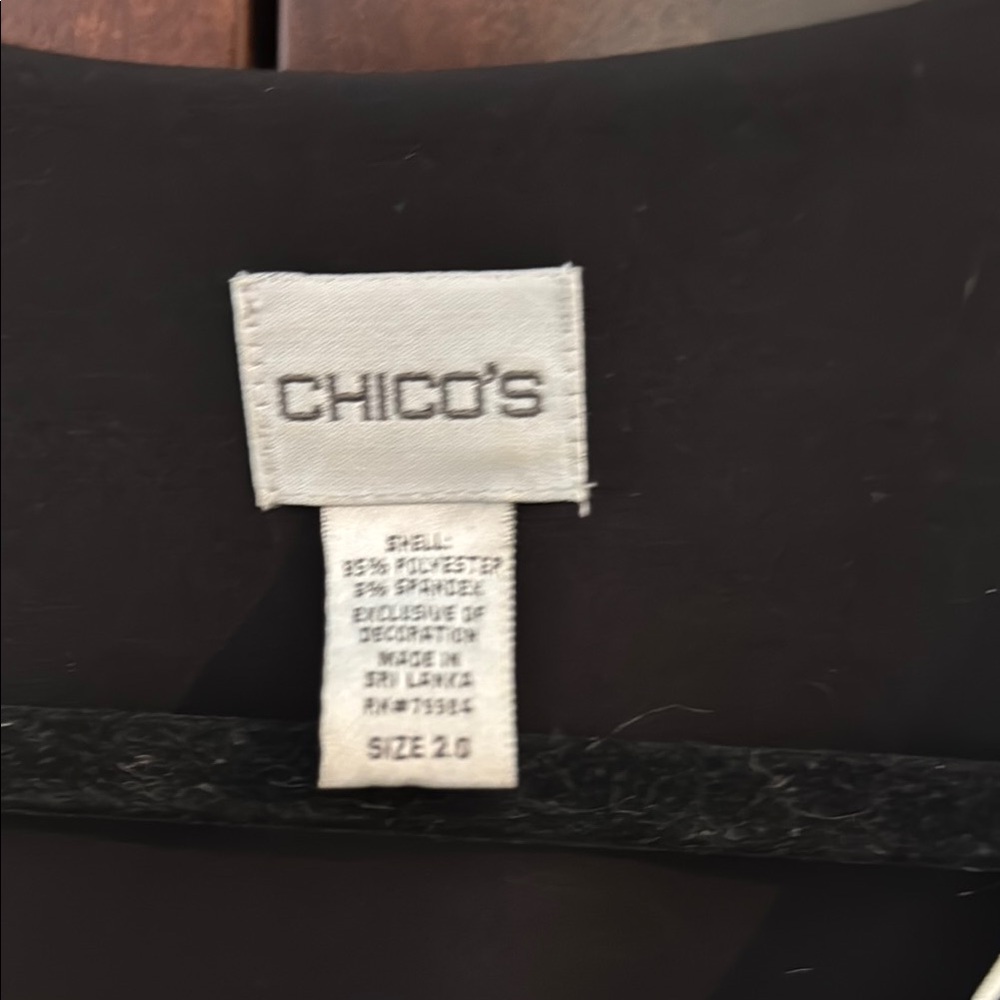 Chico's Black Long Sleeve Dress - Picture 2 of 6